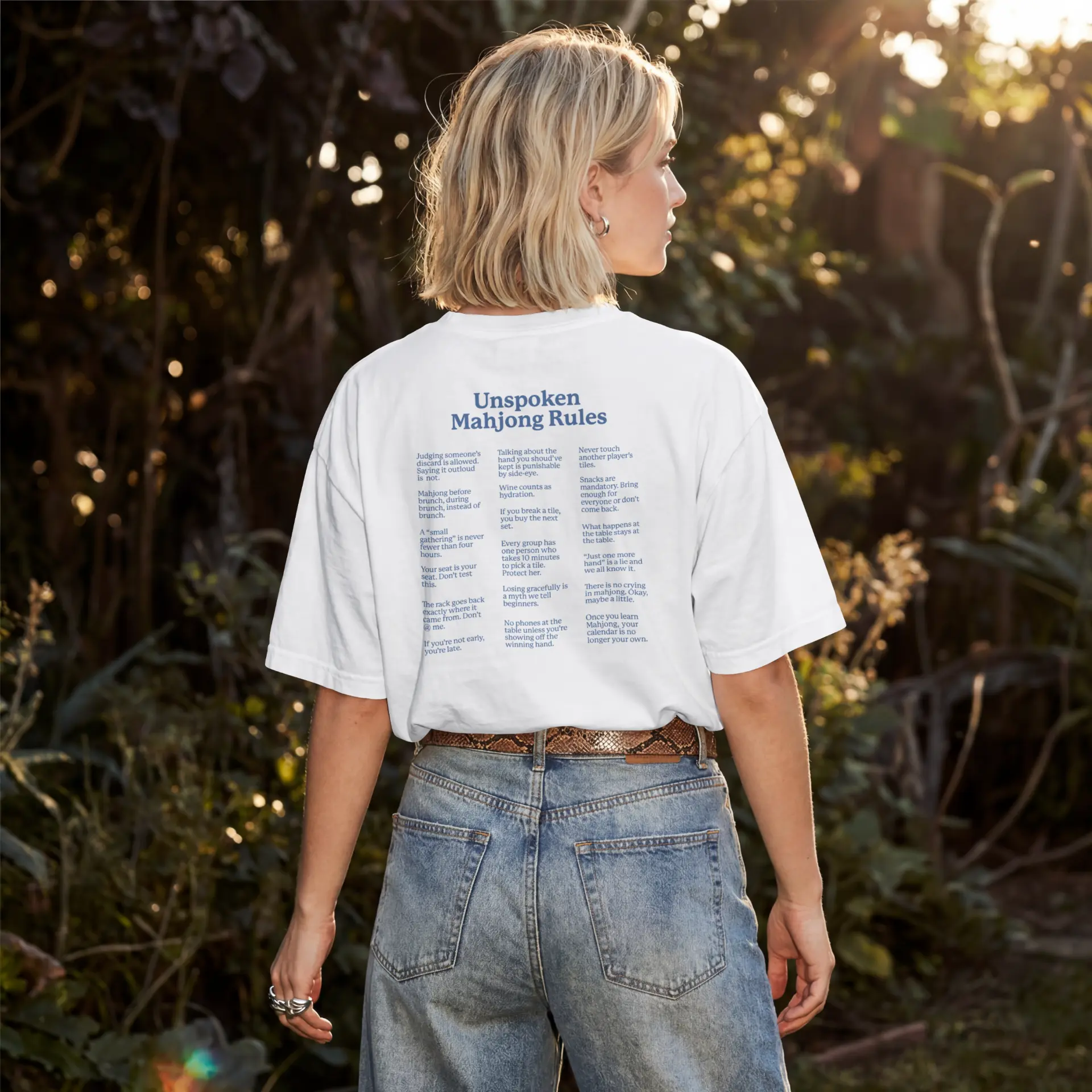 Unspoken Mahjong Rules t-shirt mockup
