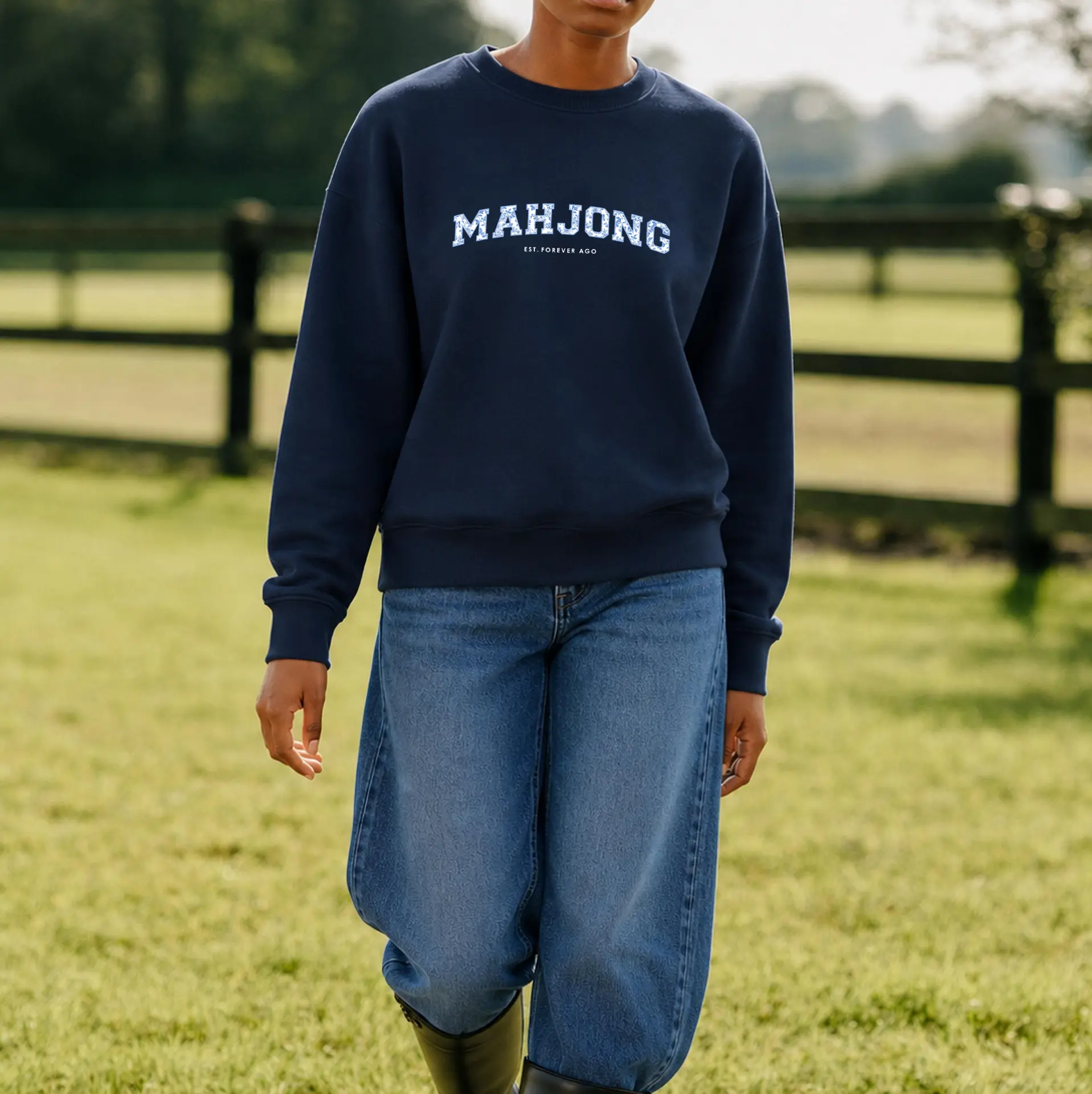 Embroidered Mahjong sweatshirt