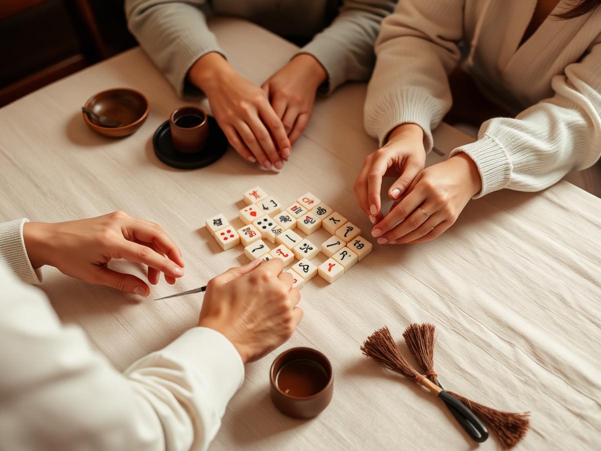 Placeholder: friends playing mahjong